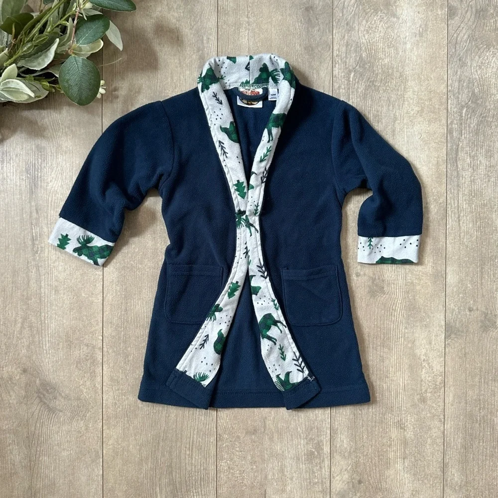 Vintage Bass Pro Shops Baby Boy Rustic Forest Animal Cozy Robe Like New